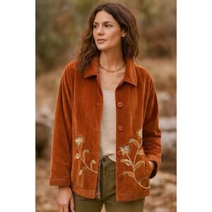 Jessica Holbrook Velvet Jacket Floral Embroidered Boho Artist Indie Sz 3X